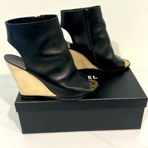 Chanel Open Toe Wedge Sandals